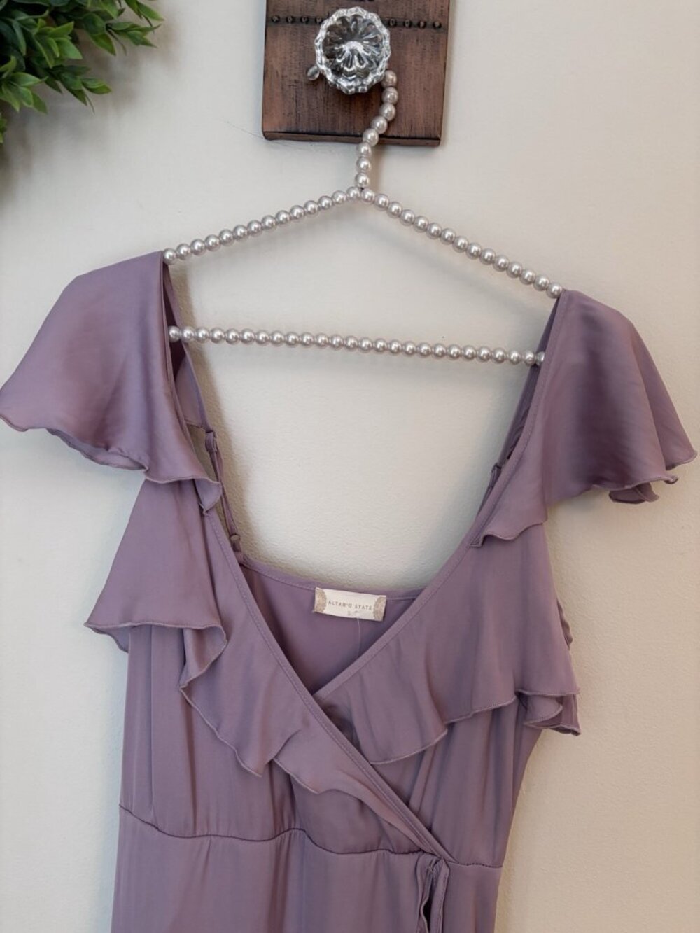 NWT Altar'd State Size Small Lavender Maxi Dress Sleeveless Ruffle Trim - Picture 2 of 7